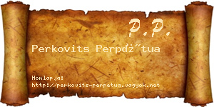 Perkovits Perpétua névjegykártya